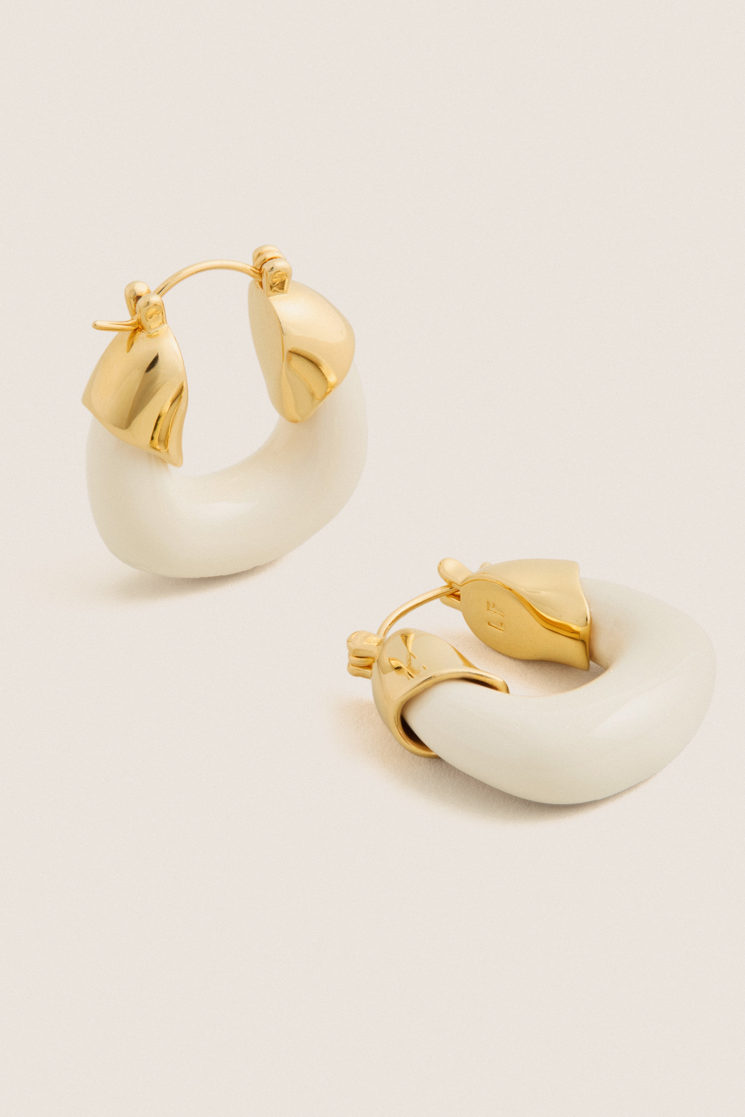Alabaster Mini Organic Hoops
