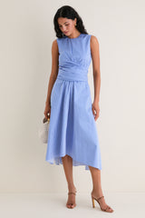 Azure Stripe Penny Midi Dress