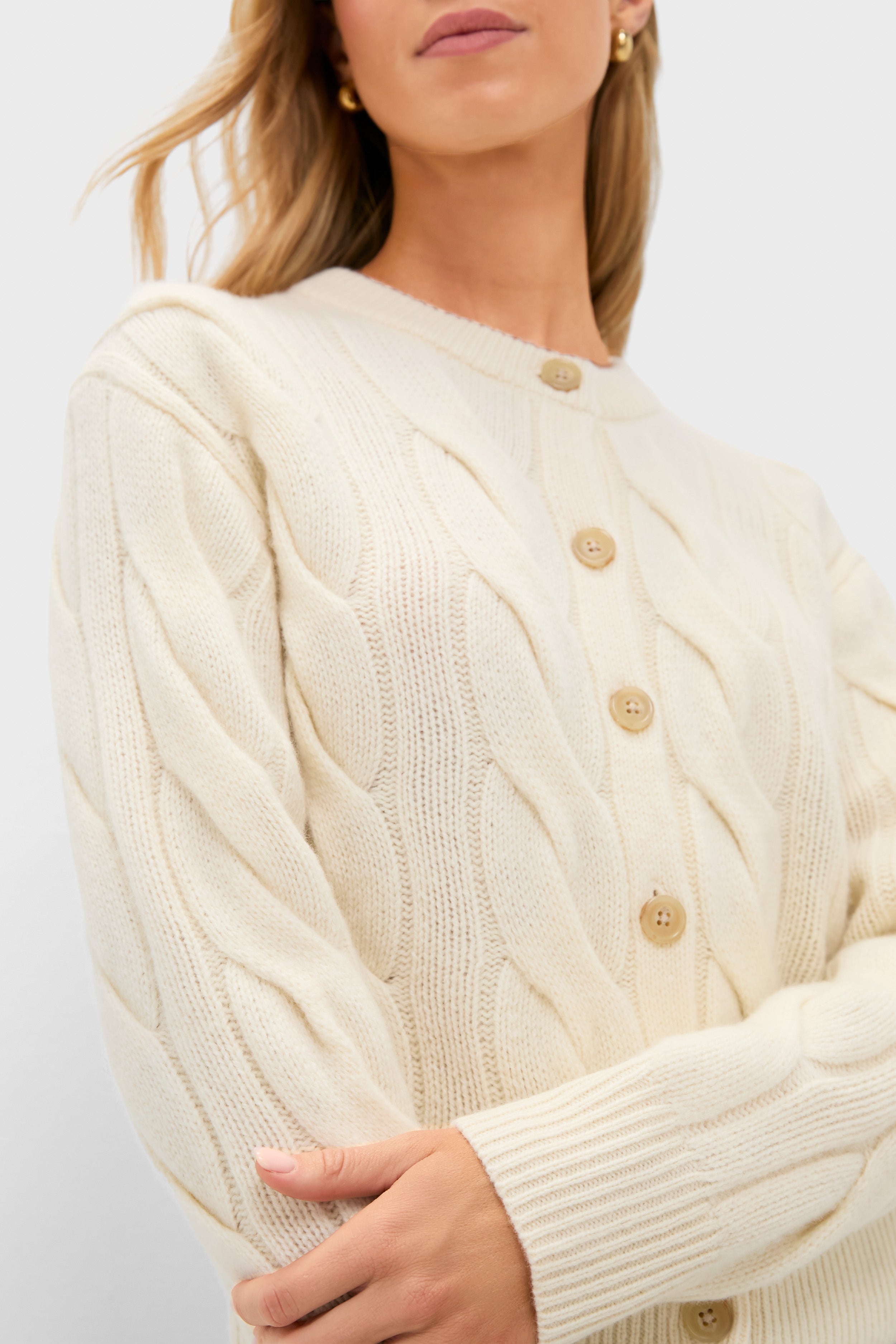 Authentic Cream Crewneck Cardigan