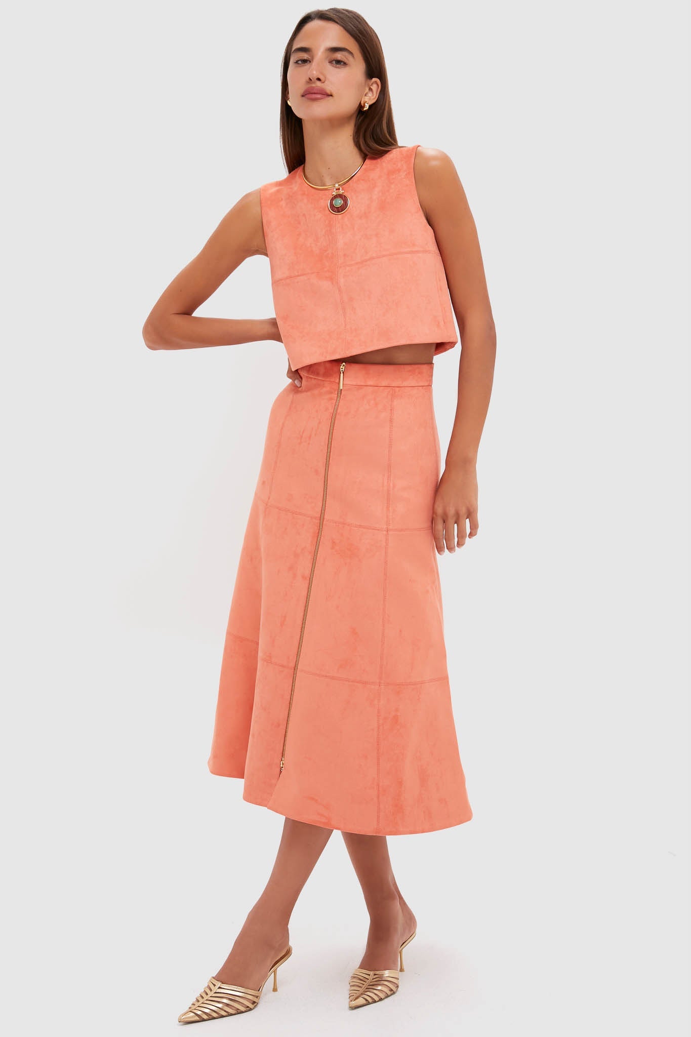 Amber Suede Bently Midi Skirt